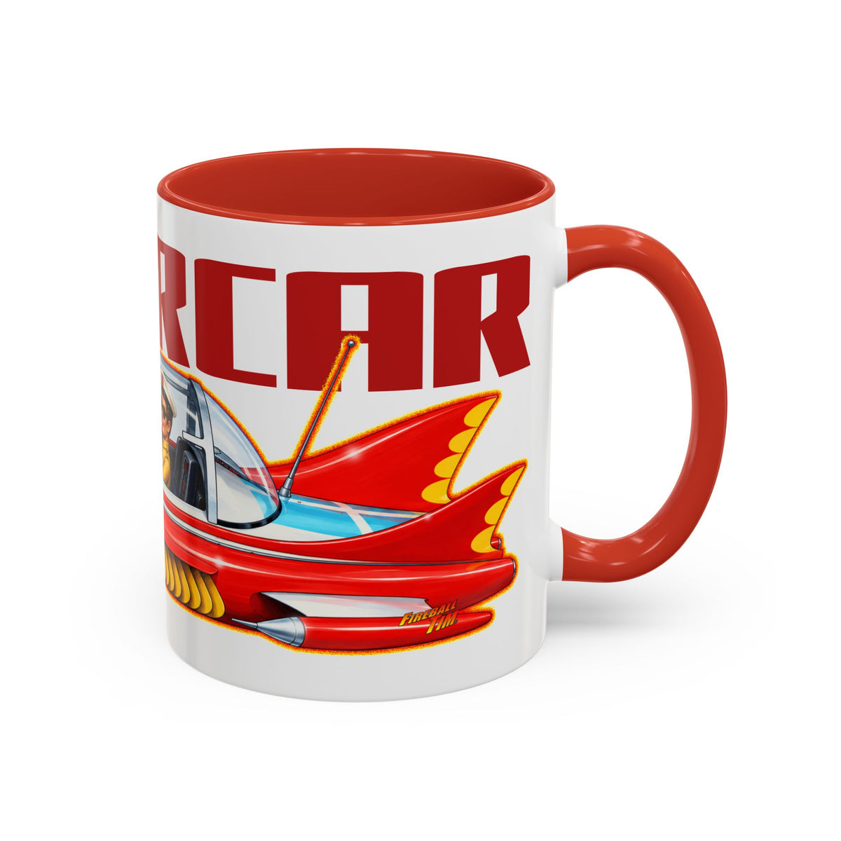 SUPERCAR Gerry Anderson 60's TV Flying Car Collectible Fireball Art Coffee Mug - 2 Sizes