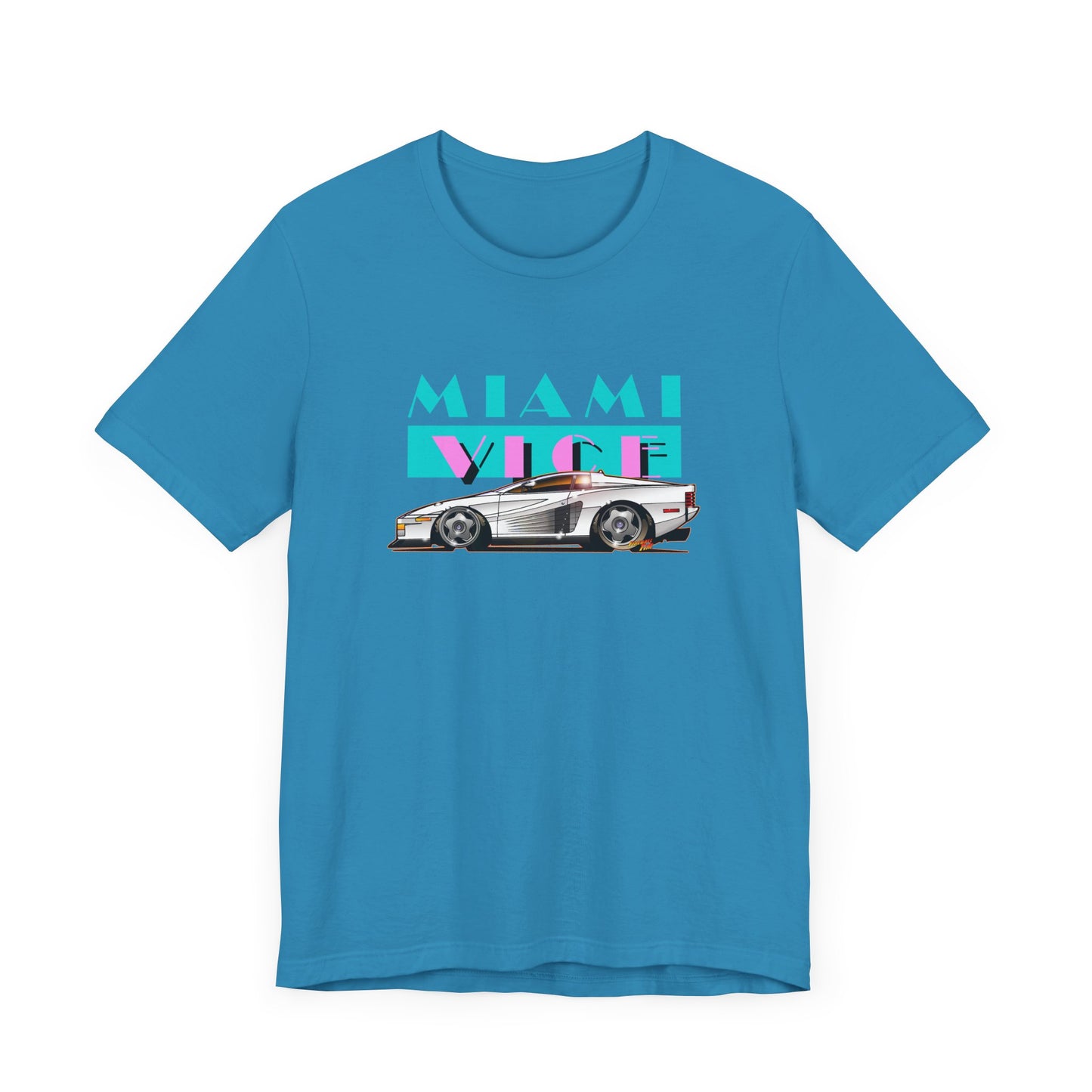 MIAMI VICE FERRARI TESTAROSSA TV Show Short Sleeve Tee 12 Colors