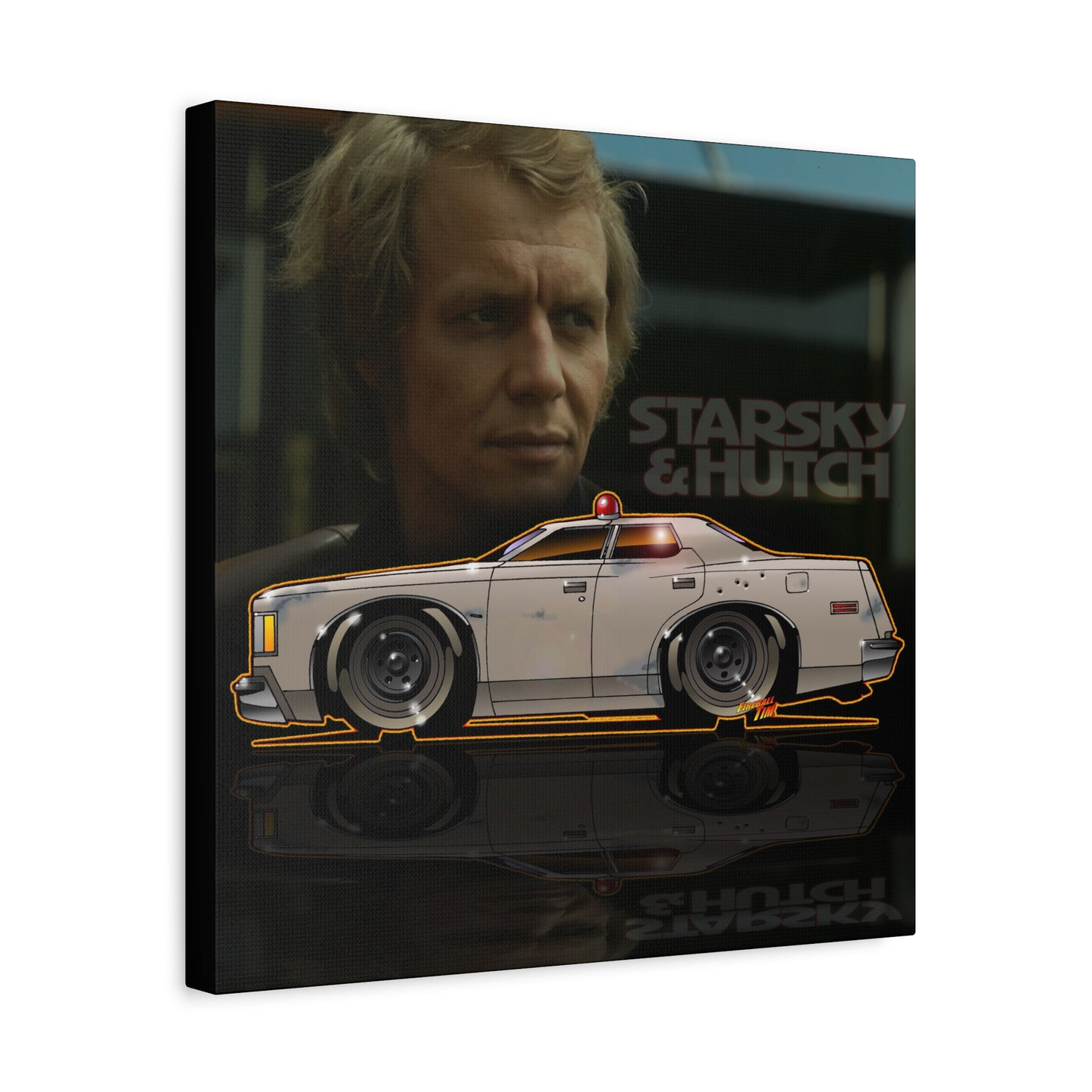 STARSKY AND HUTCH Hutchmobile Fireball Art Canvas Wall Print