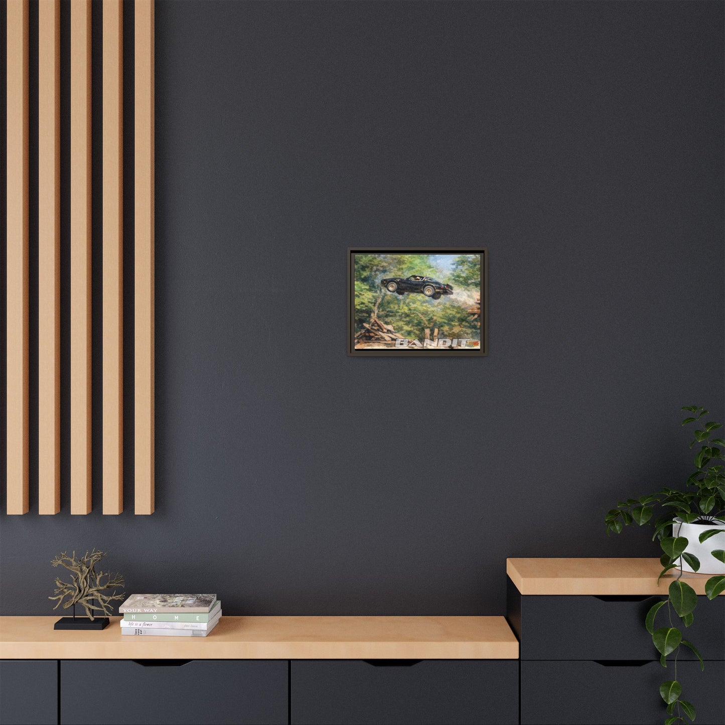 SMOKEY AND THE BANDIT TRANS AM WATERCOLOR PAINTING Fireball Movie Car Canvas Print - Framed 24x18