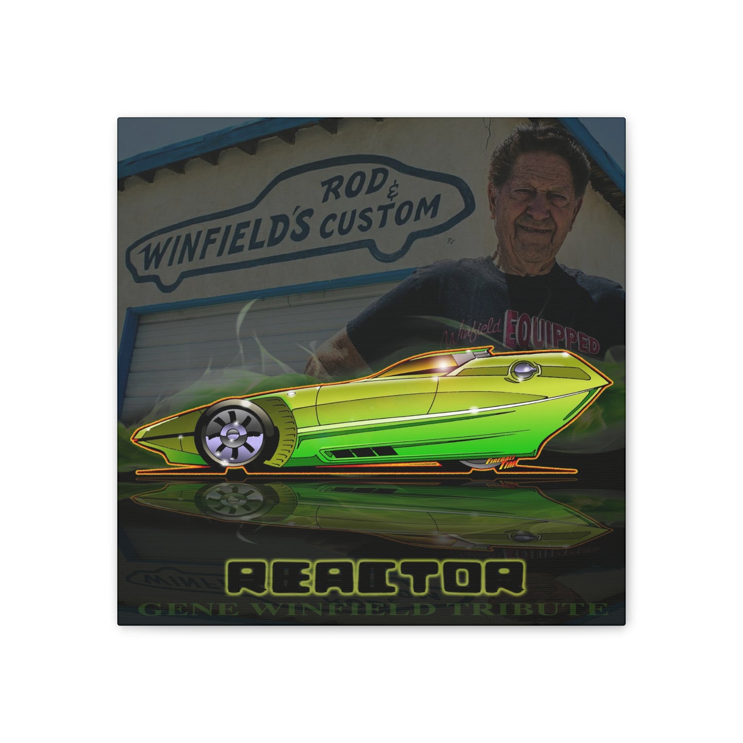 REACTOR KUSTOM Gene Winfield Tribute Canvas Art Print - 2 Sizes