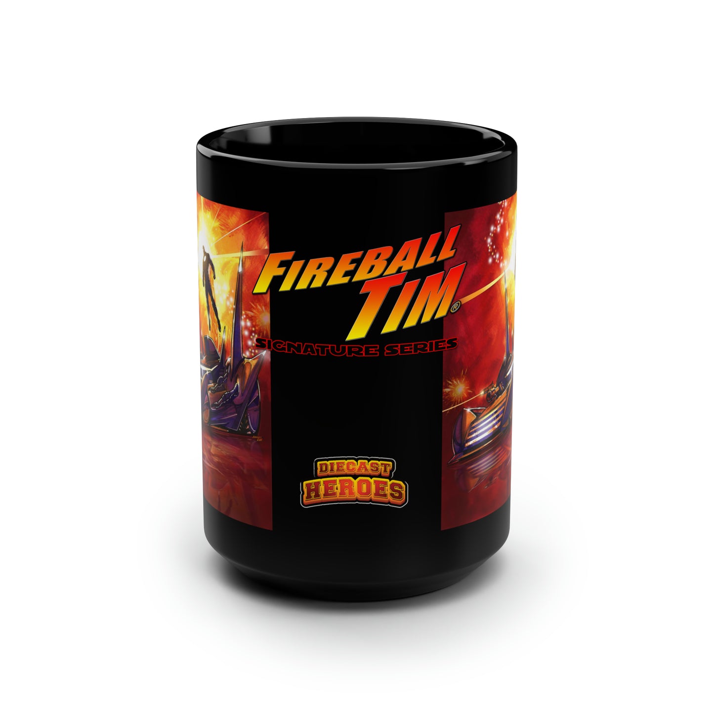 Fireball Tim Signature Series HOT SPOT Diecast Heroes Cover #9 Black Mug, 15oz, Hot Wheels, Johnny Lightning, Diecast Cars, Matchbox