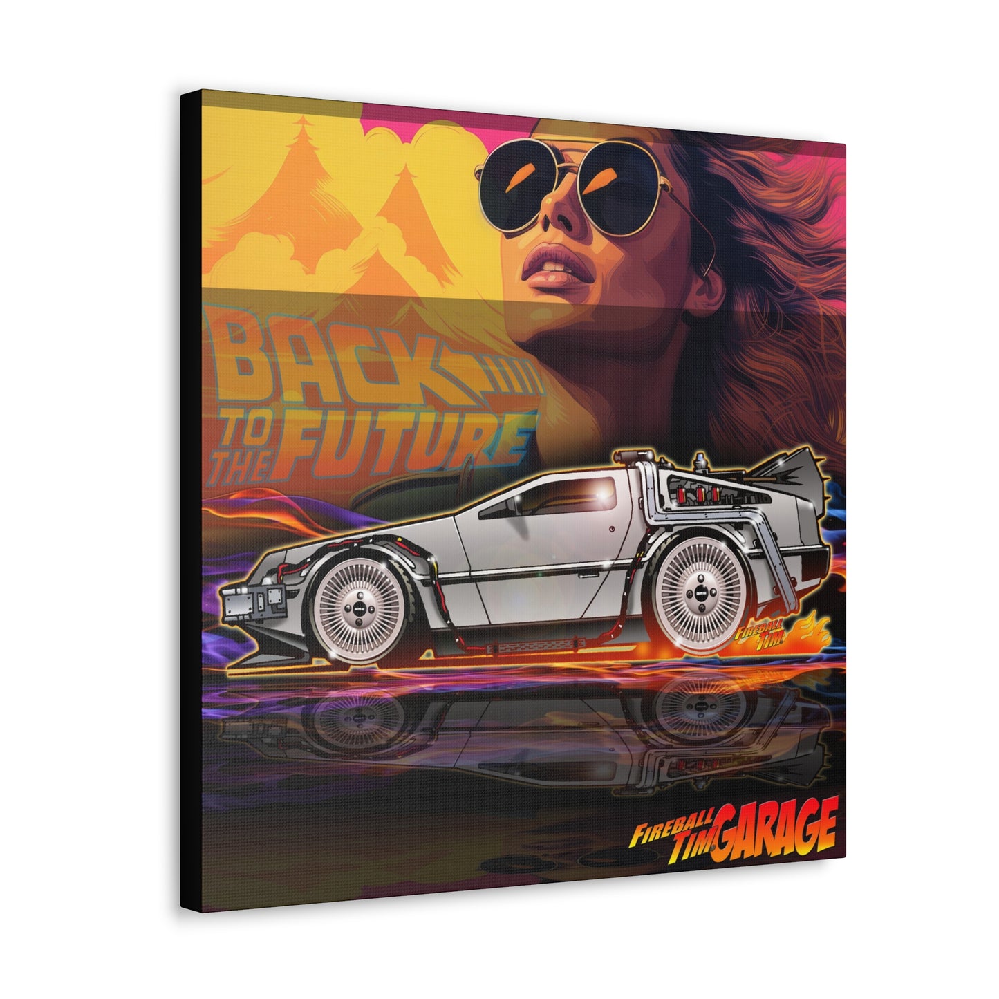 BACK TO THE FUTURE Delorean Time Machine Concept Art Canvas MASTERPRINT 3 Sizes