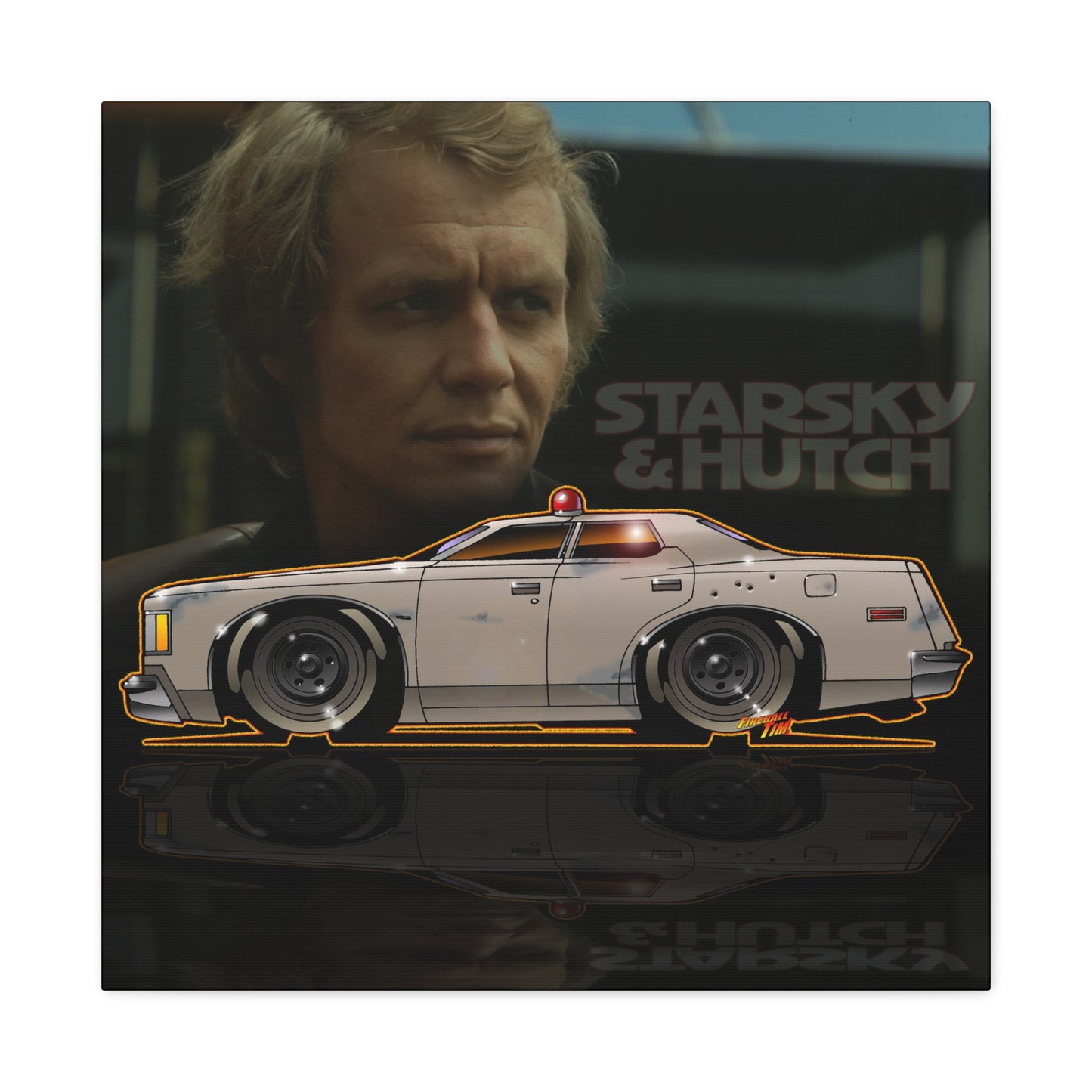 STARSKY AND HUTCH Hutchmobile Fireball Art Canvas Wall Print