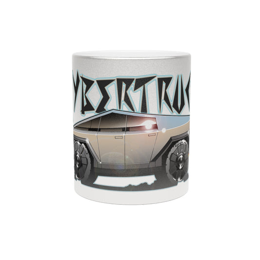 TESLA CYBERTRUCK Metallic Silver Coffee Mug 11oz-Mug-Fireball Tim Garage