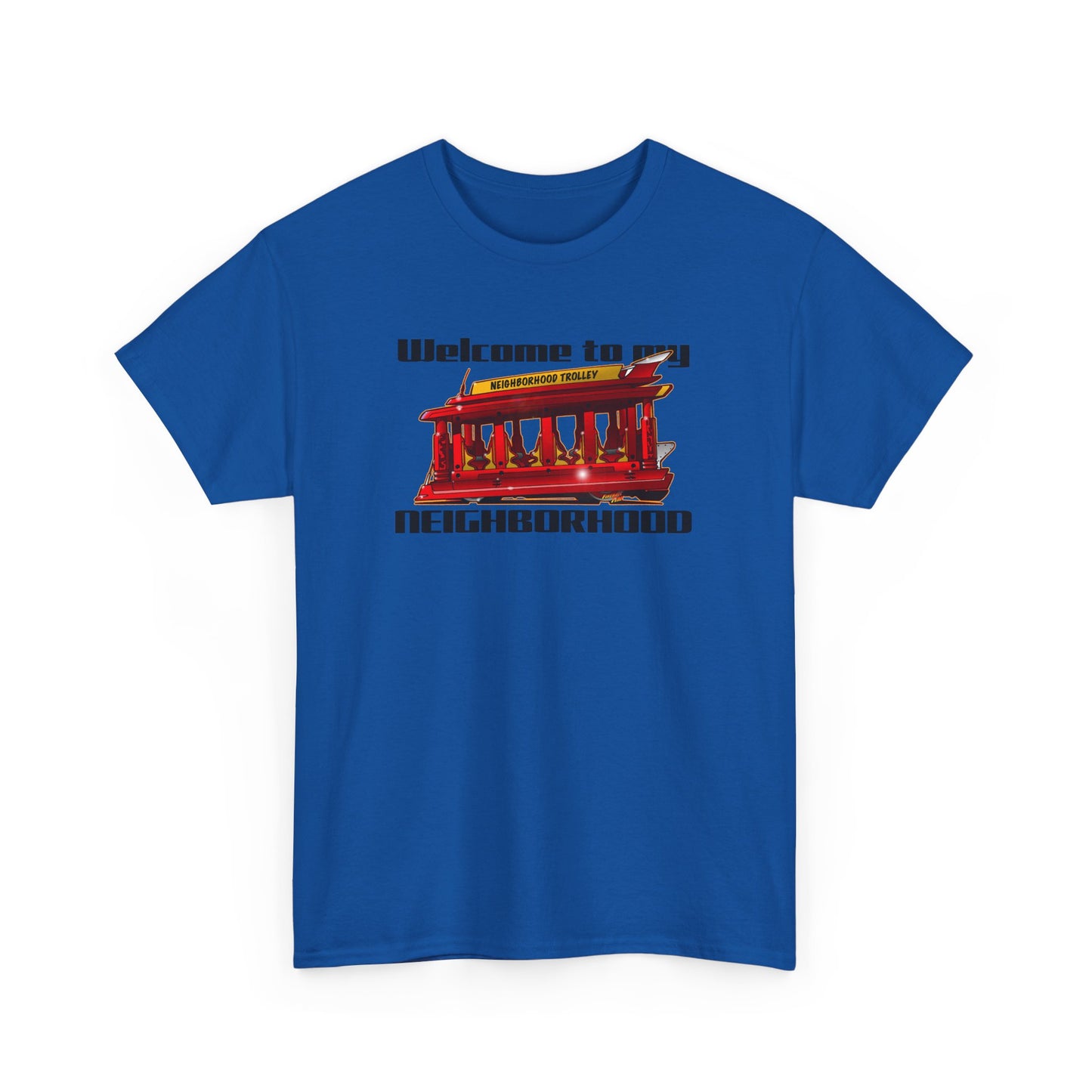 MR. ROGERS NEIGHBORHOOD TROLLEY Unisex Heavy Cotton Tee Shirt - Multiple Colors