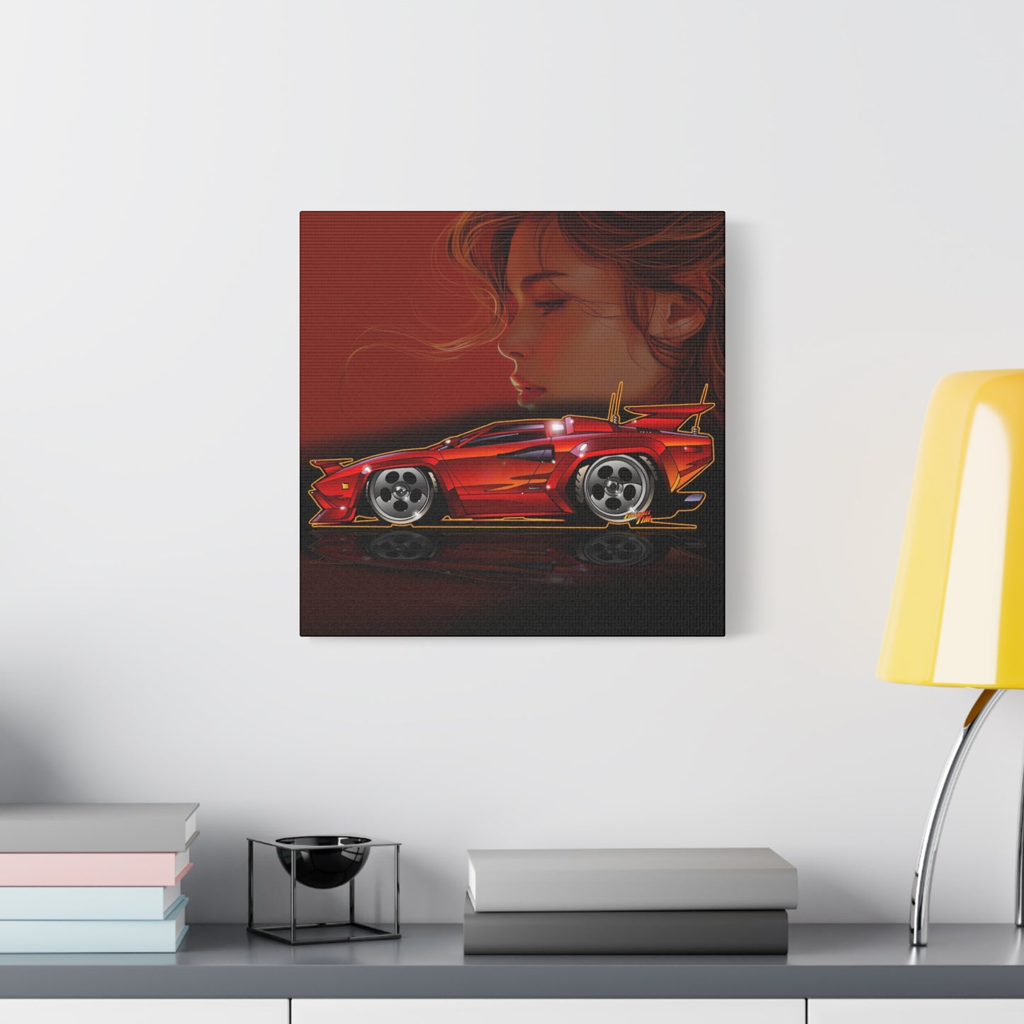 CANNONBALL RUN LAMBORGHINI COUNTACH Fireball Art Canvas Print