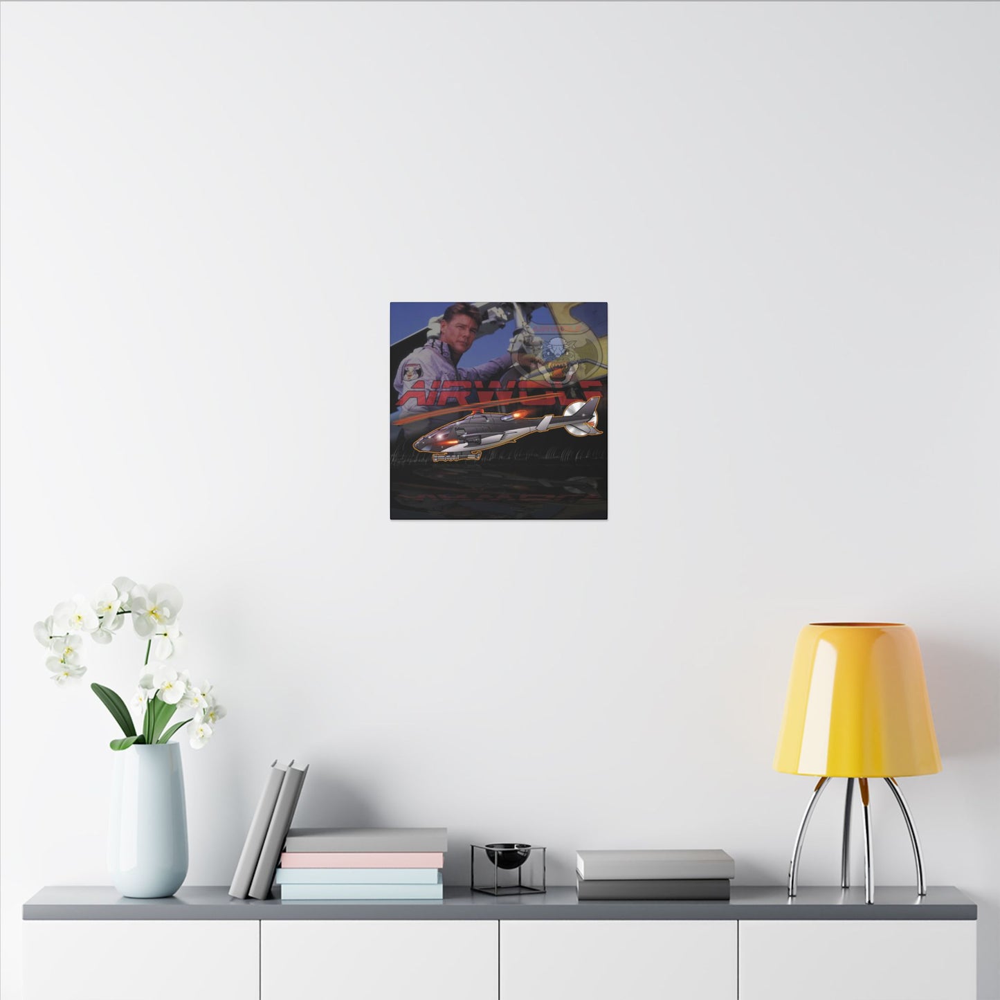 AIRWOLF TV Helicopter Canvas Art Print - 12x12