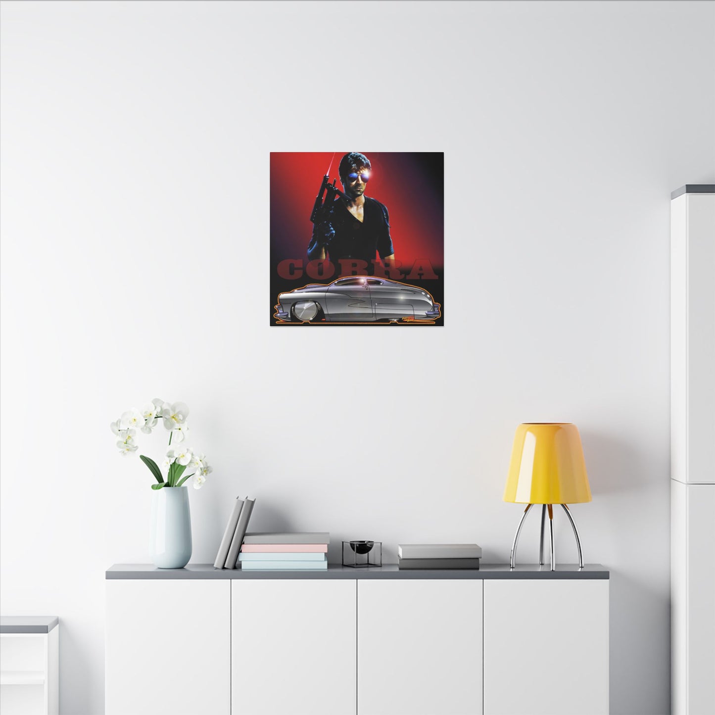 COBRA MERCURY Sylvester Stallone Movie Car Fireball Art Canvas Print