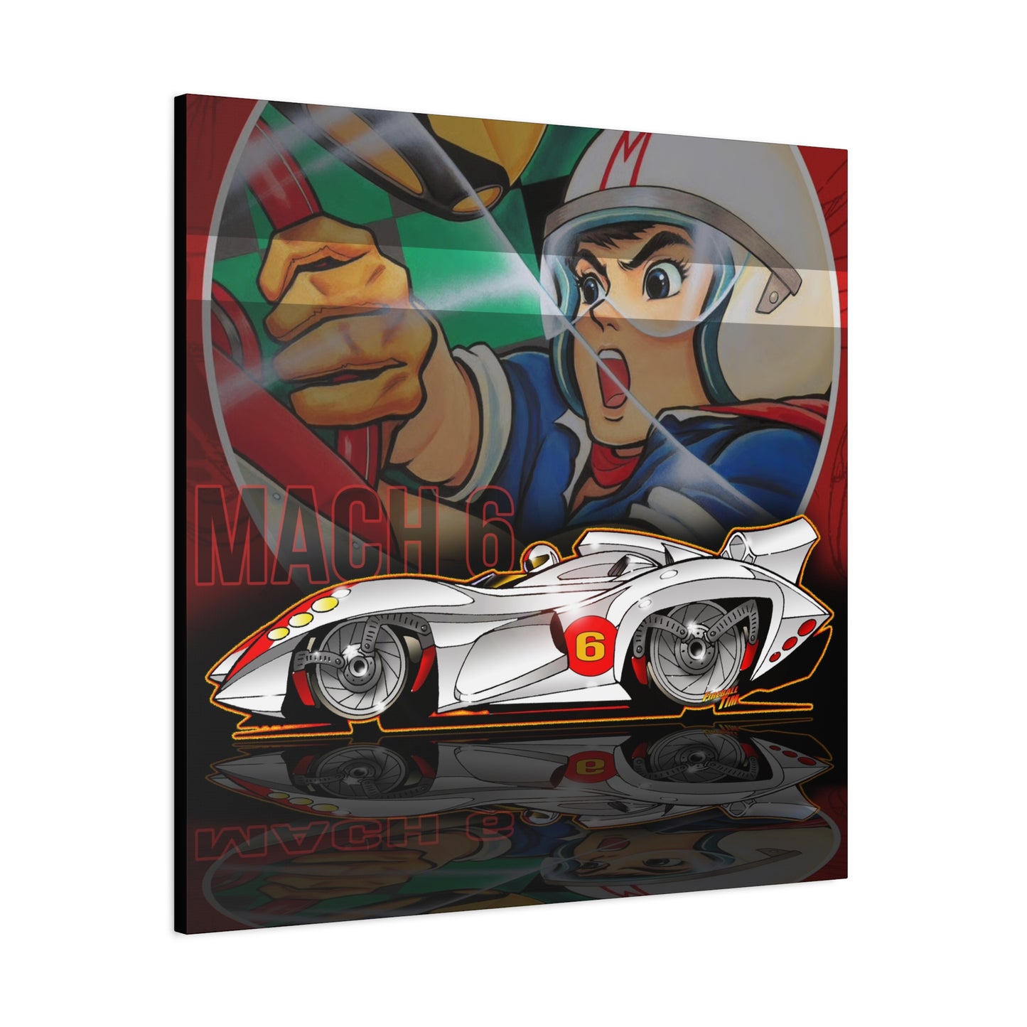 SPEED RACER MACH 6 Fireball Art Collectible Canvas Print - Multiple Sizes