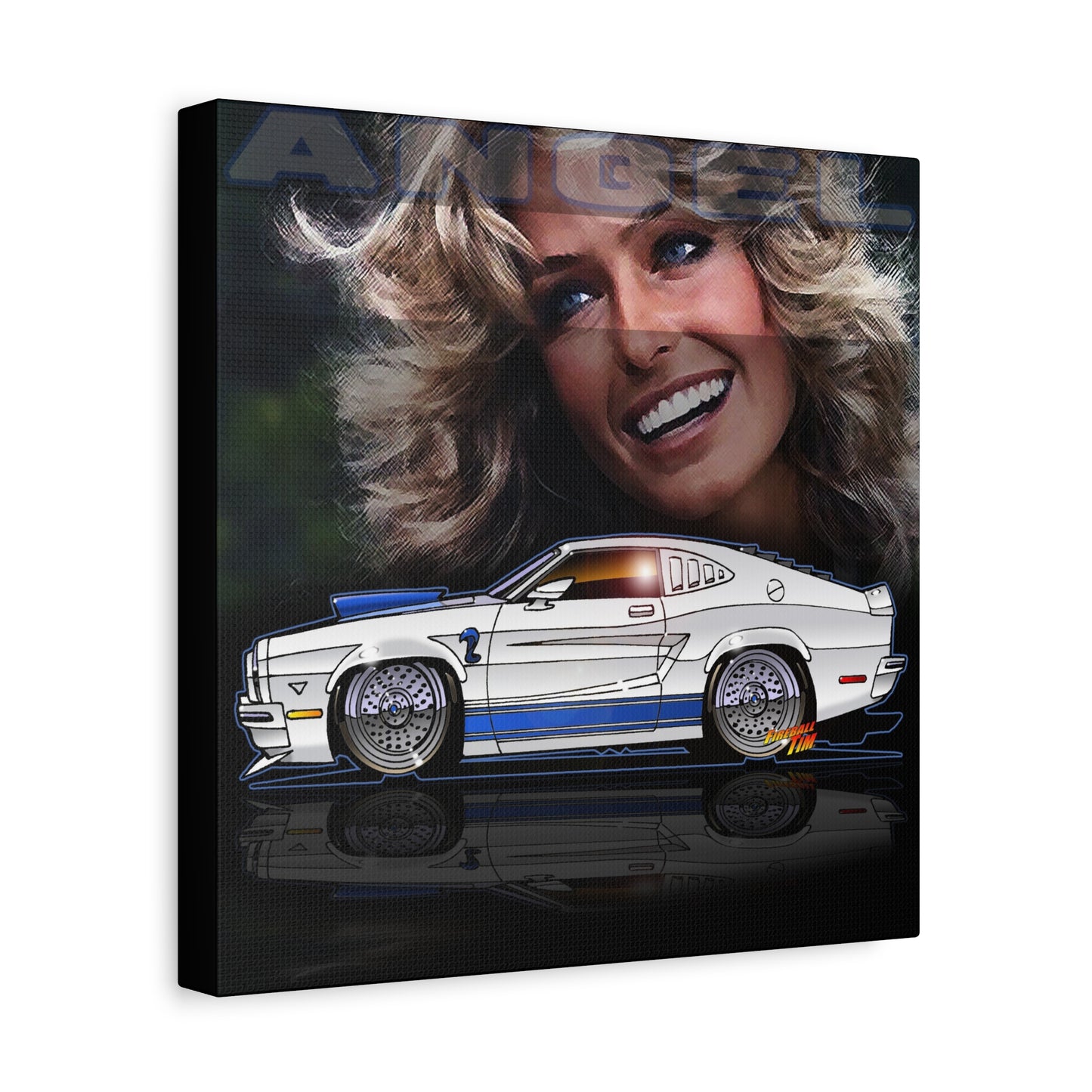 CHARLIE'S ANGELS FORD MUSTANG COBRA Car Canvas Art Wall Print - 12x12
