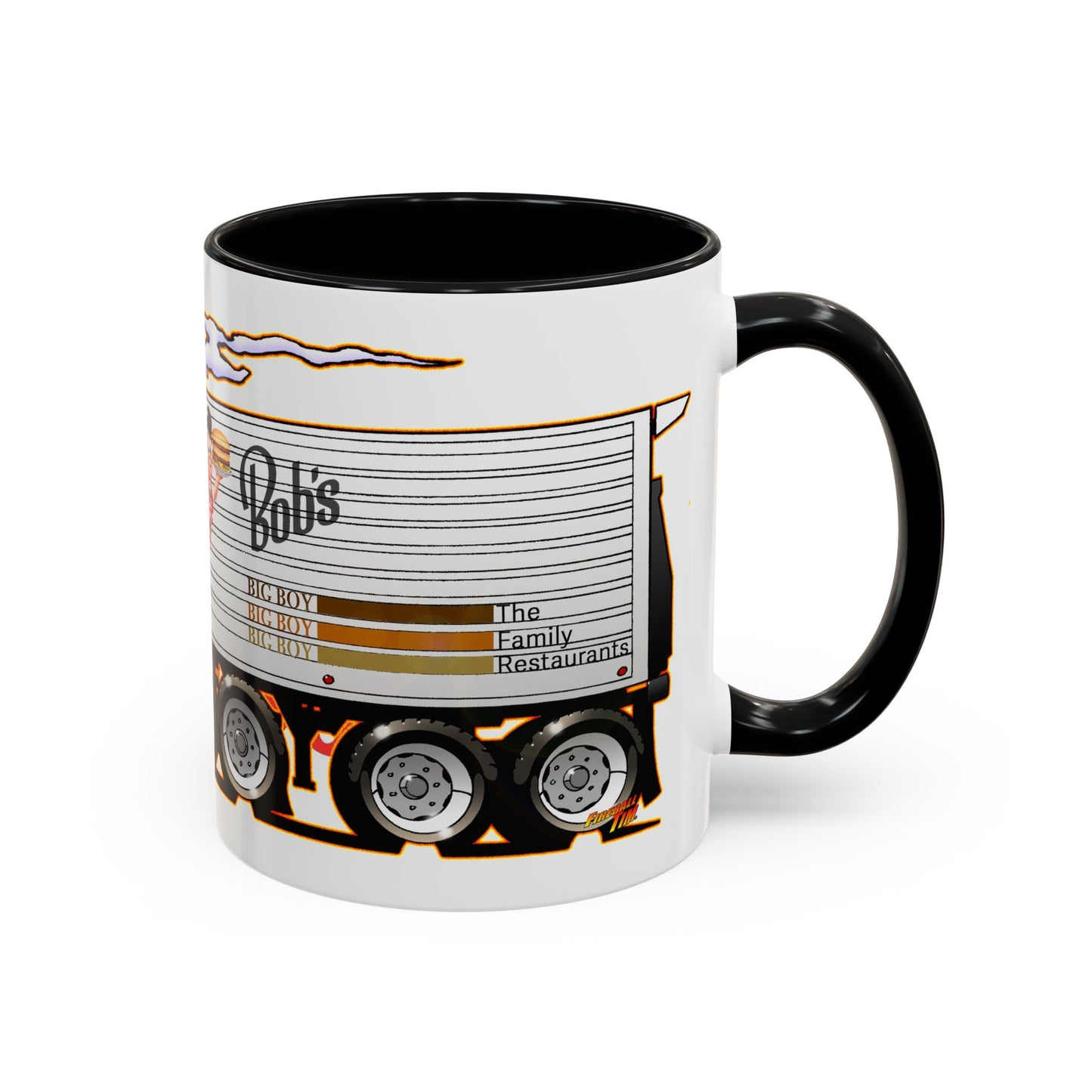 BOB'S BIG BOY Semi Tractor Trailer Truck Collectible Art Coffee Mug - 2 Sizes