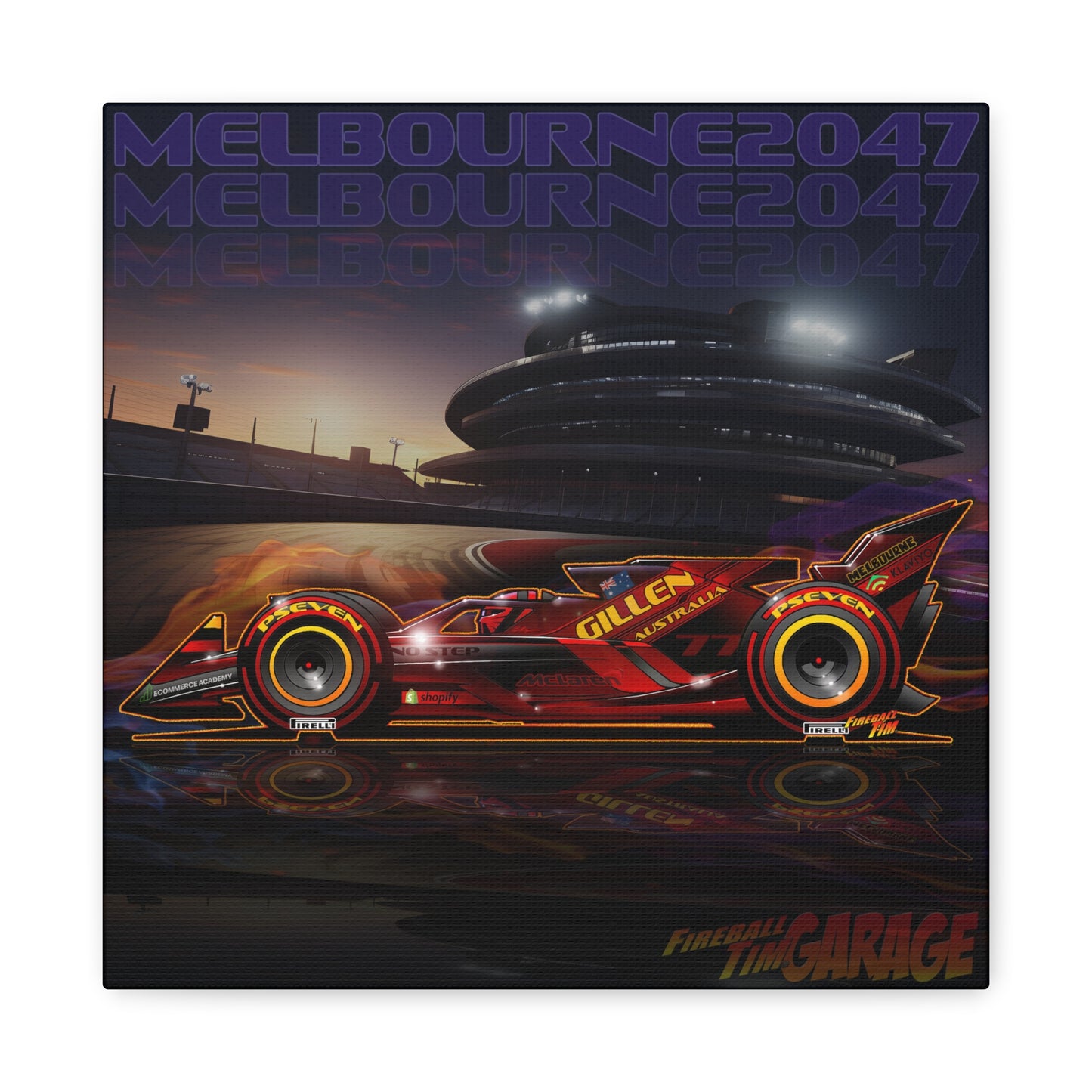 GILLEN AUSTRALIA F1 2047 Race Car Canvas Art Wall Print - 12x12