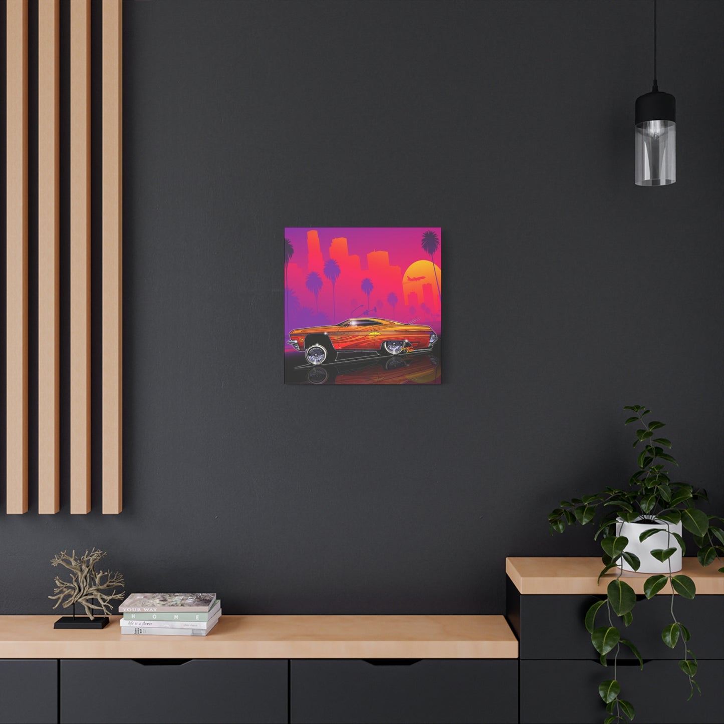 CHEVY IMPALA LOWRIDER Collectible Fireball Art Canvas Print