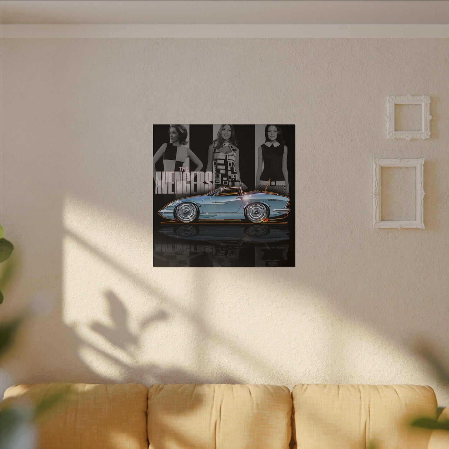 THE AVENGERS TV Show Emma Peel Lotus Elan Canvas Art Print