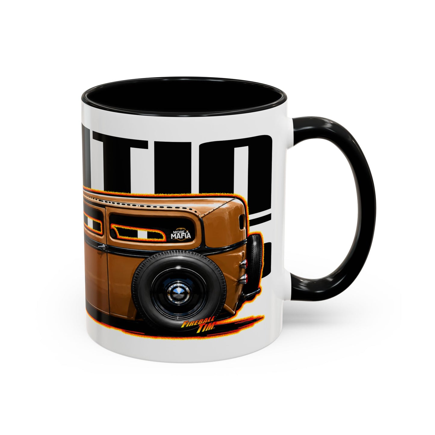 RAWTIN CUSTOMS HOT ROD Collectible Fireball Art Coffee Mug - 2 Sizes