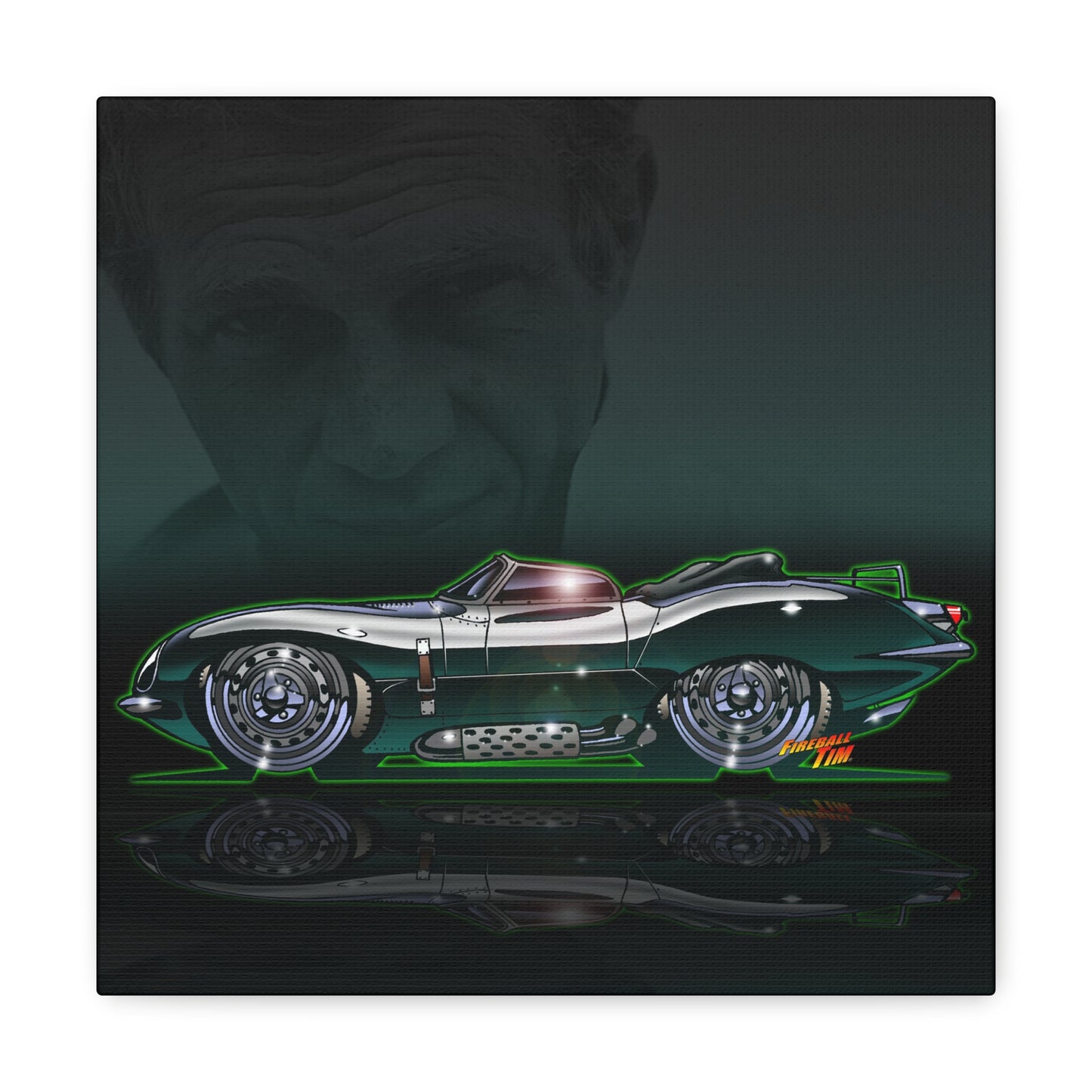 JAGUAR XKSS 1956 Steve McQueen MASTERPRINT Concept Art Canvas Print 3 Sizes