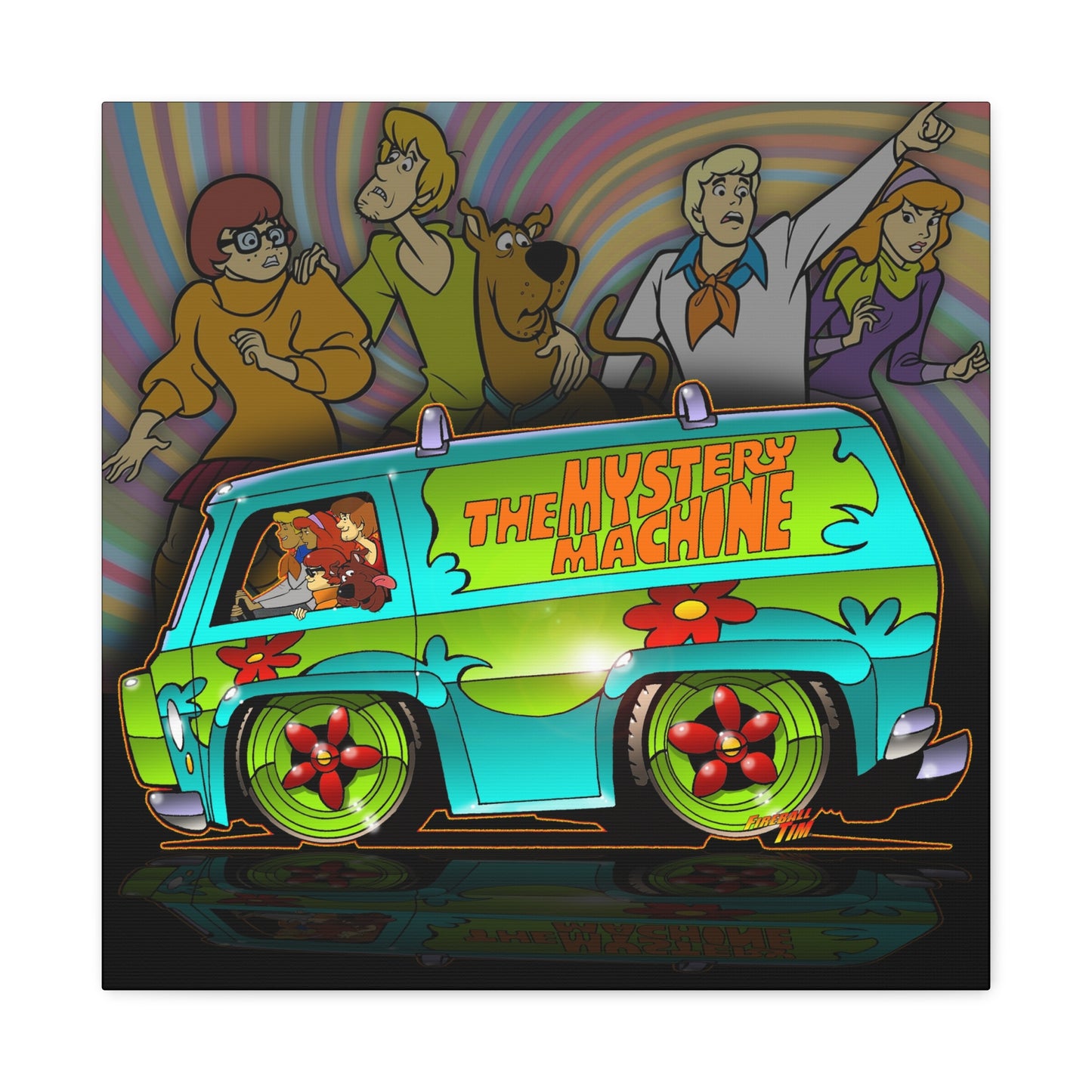 SCOOBY DOO MYSTERY MACHINE VAN Canvas Wall MASTERPRINT 2 Sizes