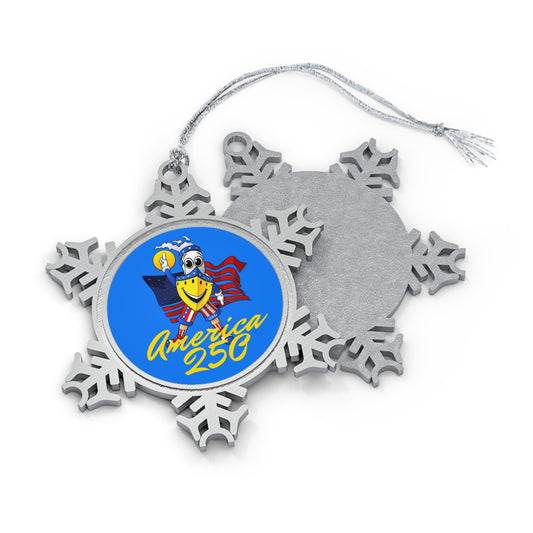 BUDDY CRUISE America 250 Pewter Snowflake Ornament — America 250 Commemorative Holiday Ornament