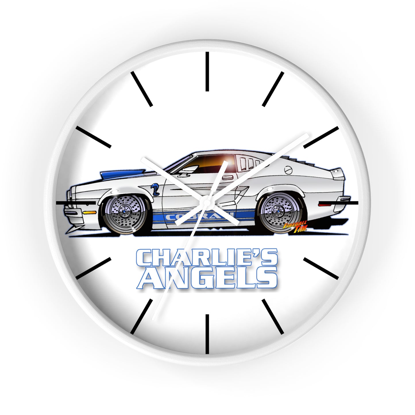 CHARLIES ANGELS TV Show Ford Mustang Cobra 2 Garage Wall Clock
