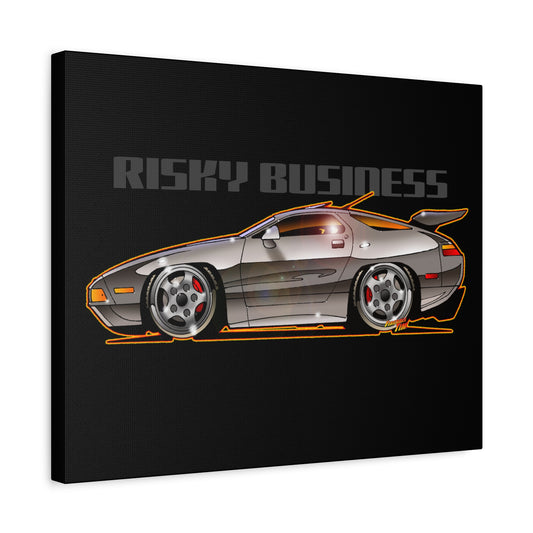RISKY BUSINESS Porsche 928 Fireball Art Canvas Print - Sizes