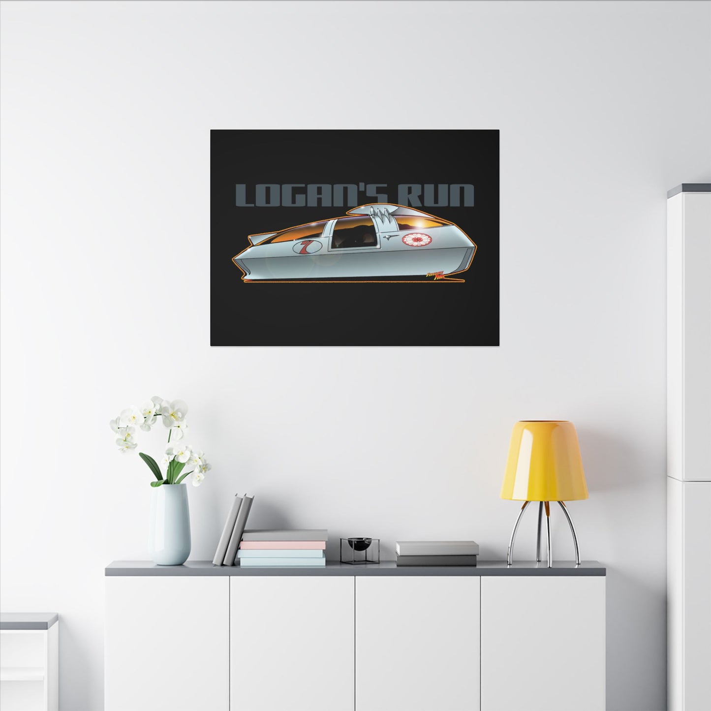 LOGAN'S RUN Sci Fi TV Car Collectible Fireball Art Canvas Print