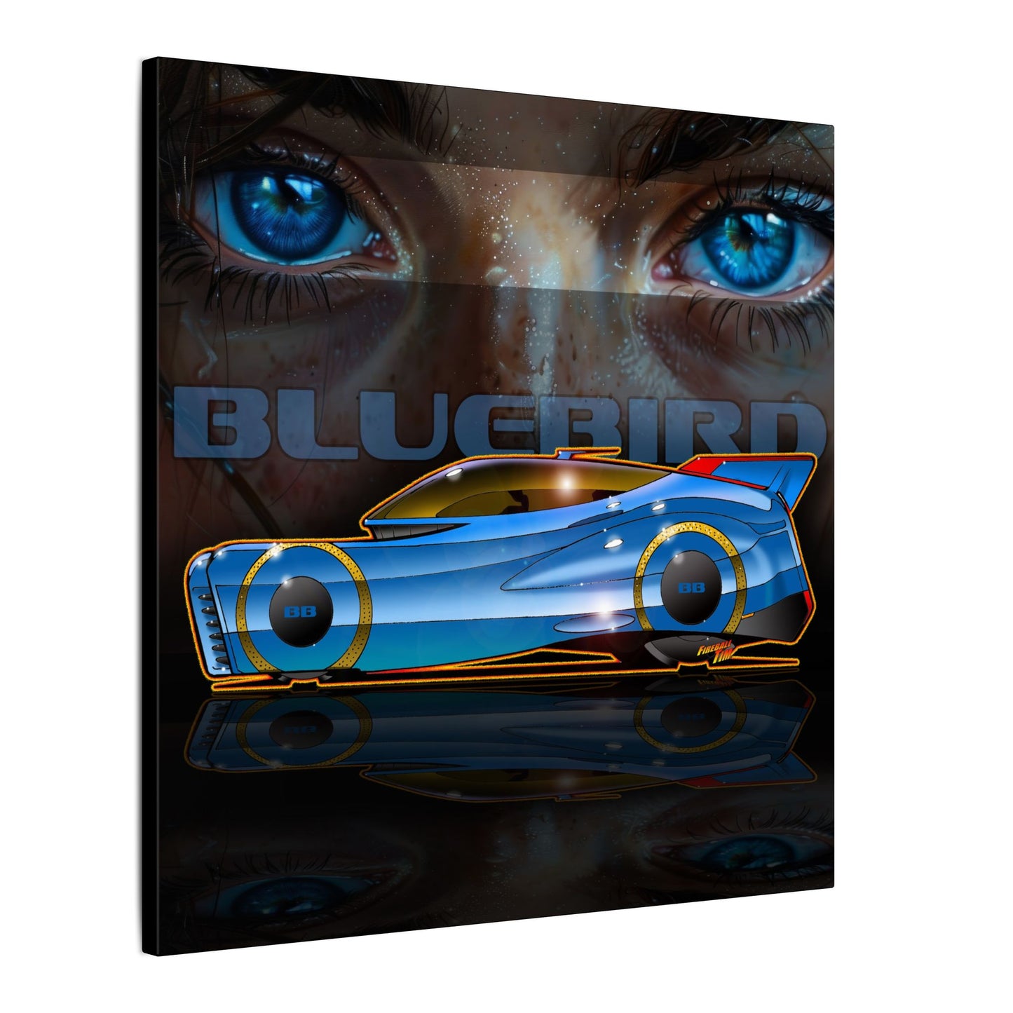 BLUEBIRD FIREBALL CONCEPT Canvas Art Print - 2 Sizes