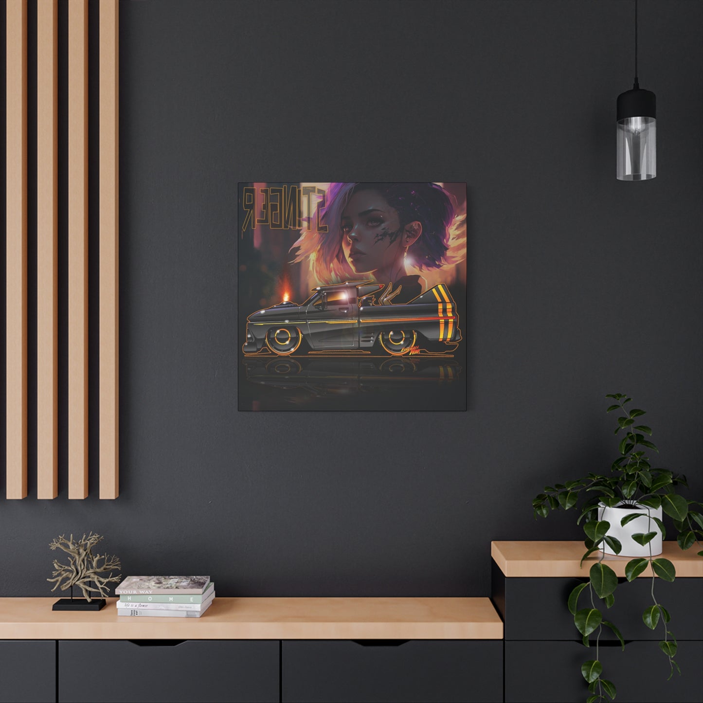 CHEVROLET C10 1960 Stinger Pickup Truck Fireball Art Canvas Print
