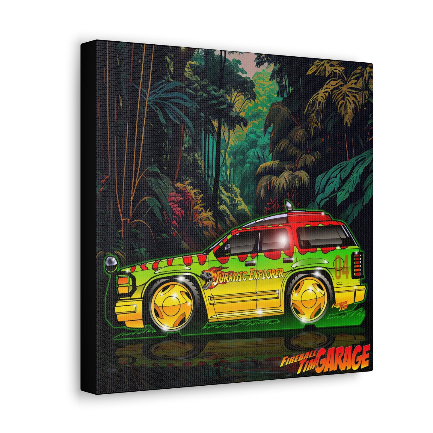 JURASSIC PARK Ford Explorer Concept Art Canvas Print Ver3 12x12