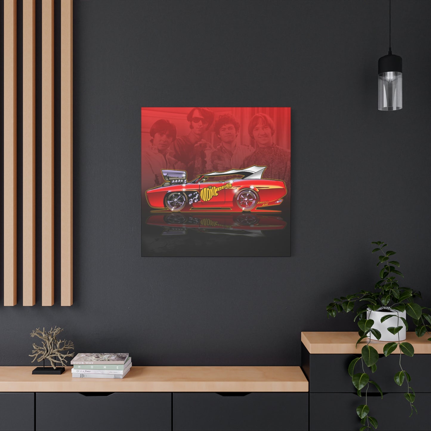 THE MONKEES Monkeemobile Fireball Canvas Art Wall Print