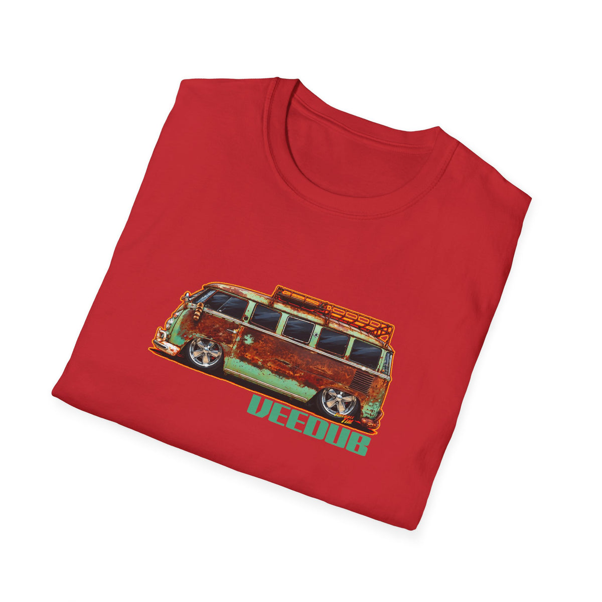 KUSTOM VW VOLKSWAGEN BUS Collectible Fireball Art TeeShirt