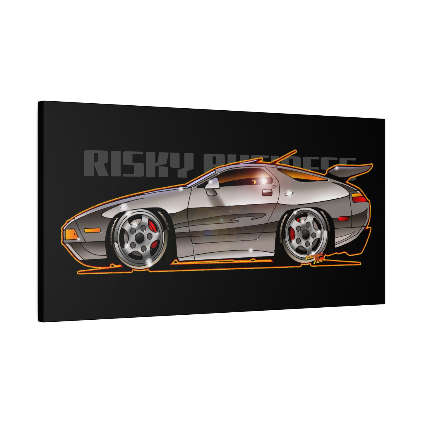 RISKY BUSINESS Porsche 928 Fireball Art Canvas Print - Sizes