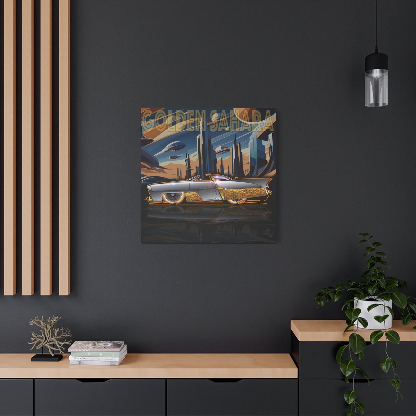 GOLDEN SAHARA Custom Concept Car Fireball Art Canvas Art