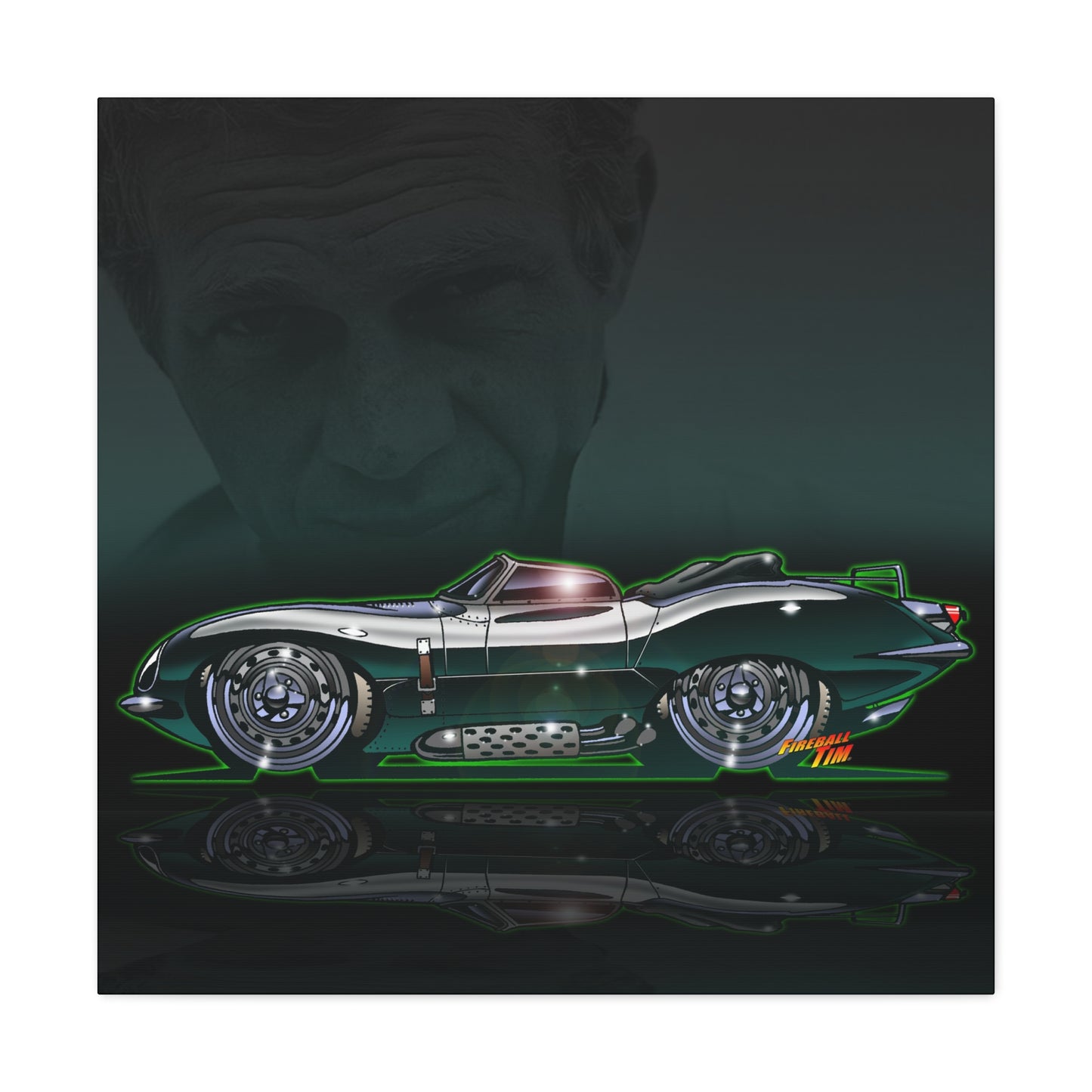 JAGUAR XKSS 1956 Steve McQueen MASTERPRINT Concept Art Canvas Print 3 Sizes