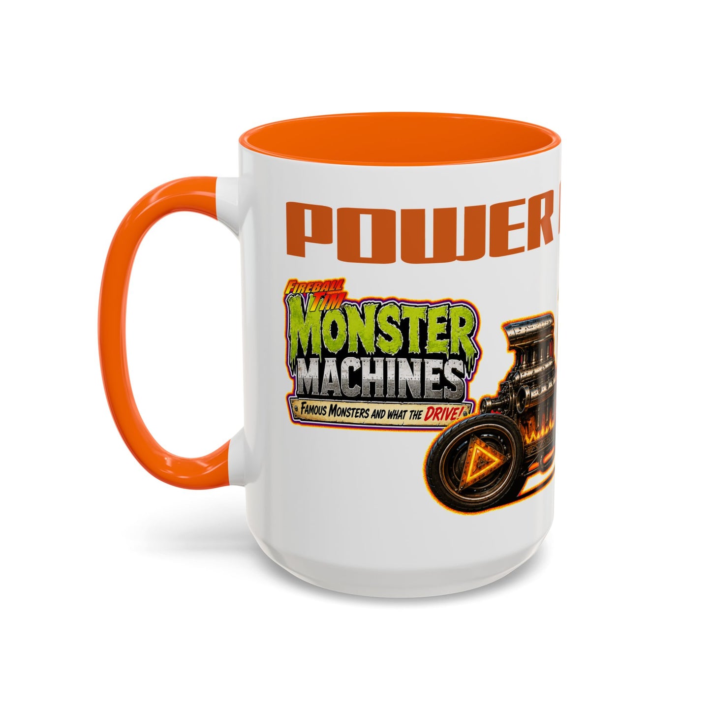 MONSTER MACHINES Halloween Power Pumpkin Collectible Fireball Art Coffee Mug - 2 Sizes