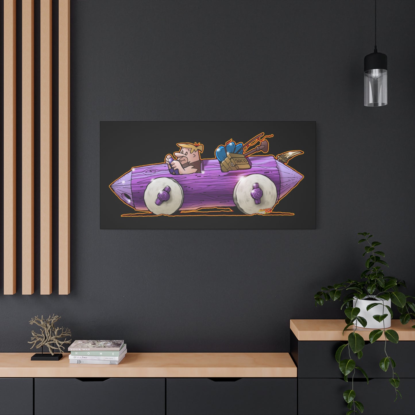 FLINSTONES BARNEY RUBBLE Fireball Art Canvas Wall Print - Multiple Sizes