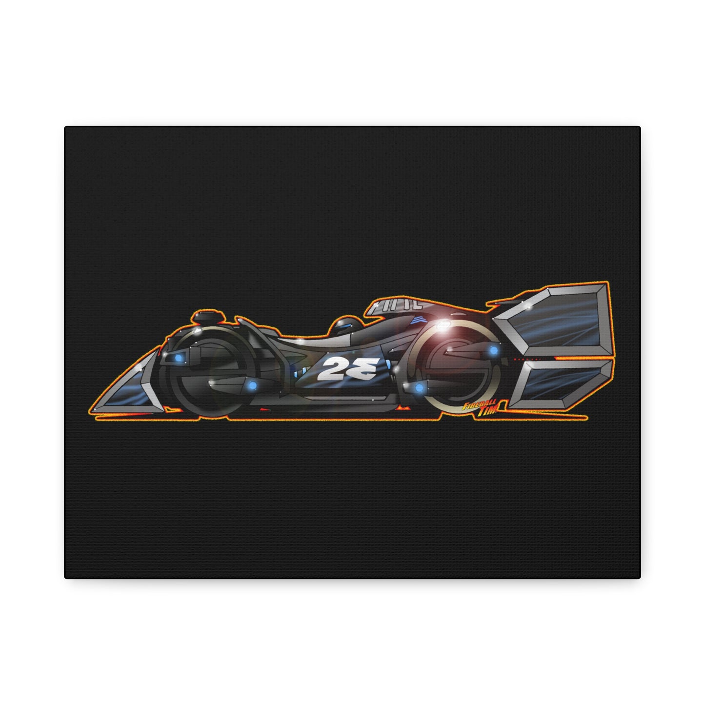 SPEED RACER GRAY GHOST Race Car Fireball Art Canvas Print