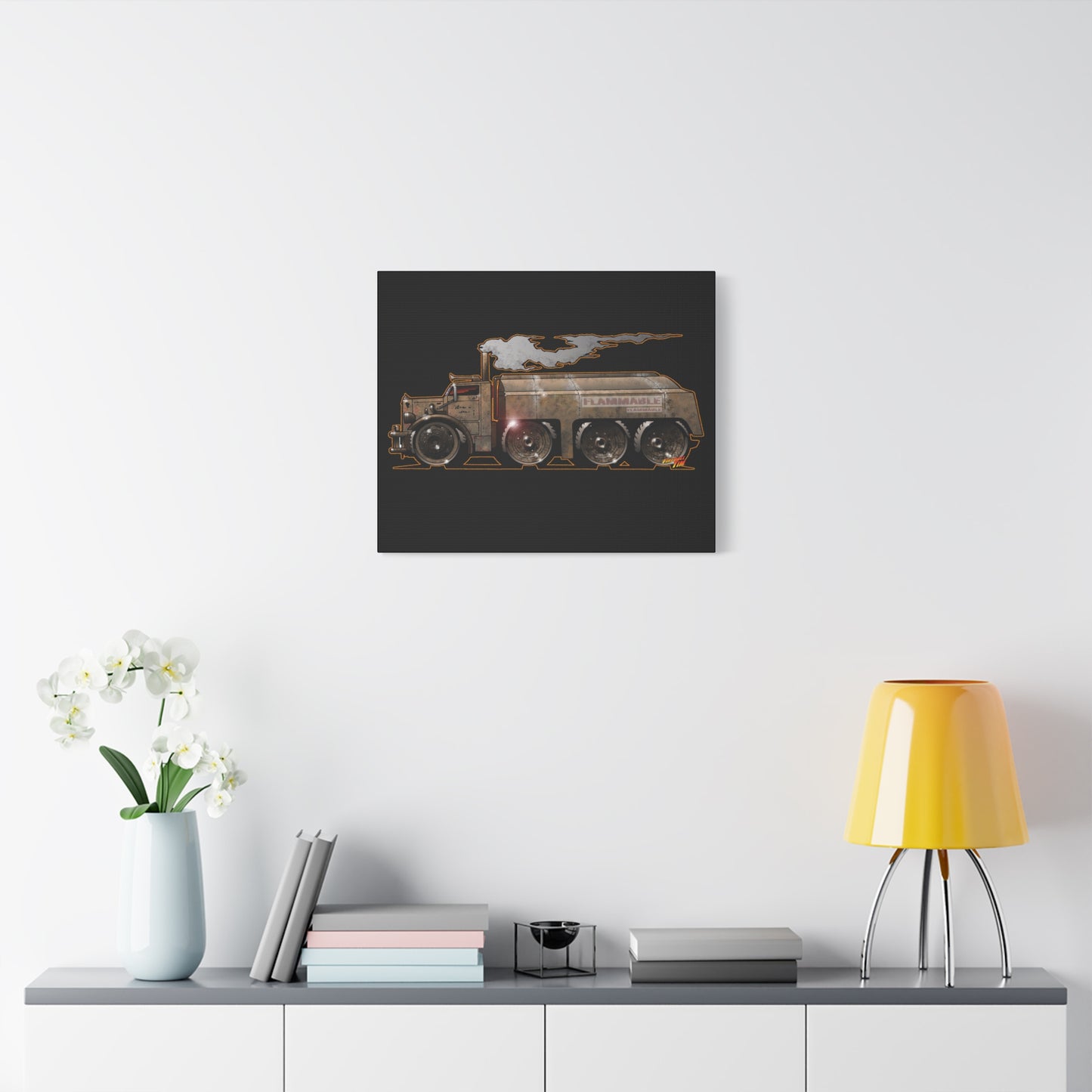 DUEL Killer Movie Truck Fireball Art Canvas Print - Sizes