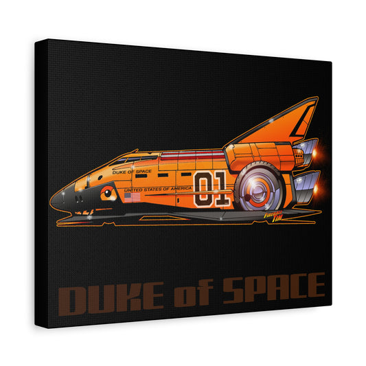 DUKE OF SPACE Dukes of Hazzard Space Shuttle Canvas Art Wall Print - 11X14
