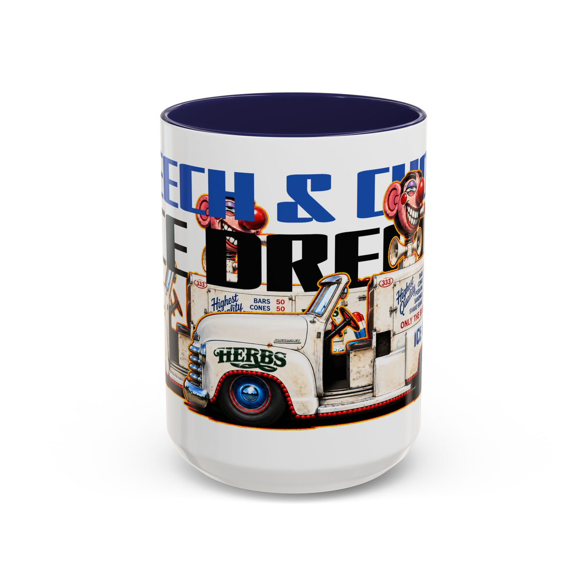 CHEECH & CHONG Nice Dreams Ice Cream Truck Collectible Fireball Art Coffee Mug - 2 Sizes