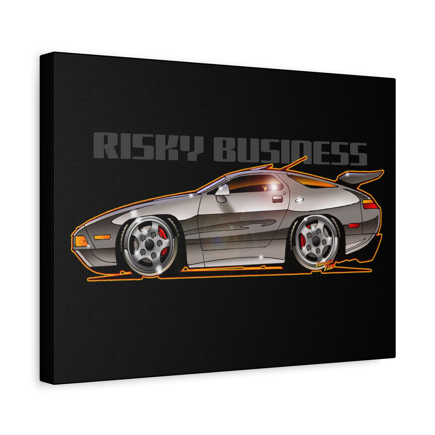 RISKY BUSINESS Porsche 928 Fireball Art Canvas Print - Sizes