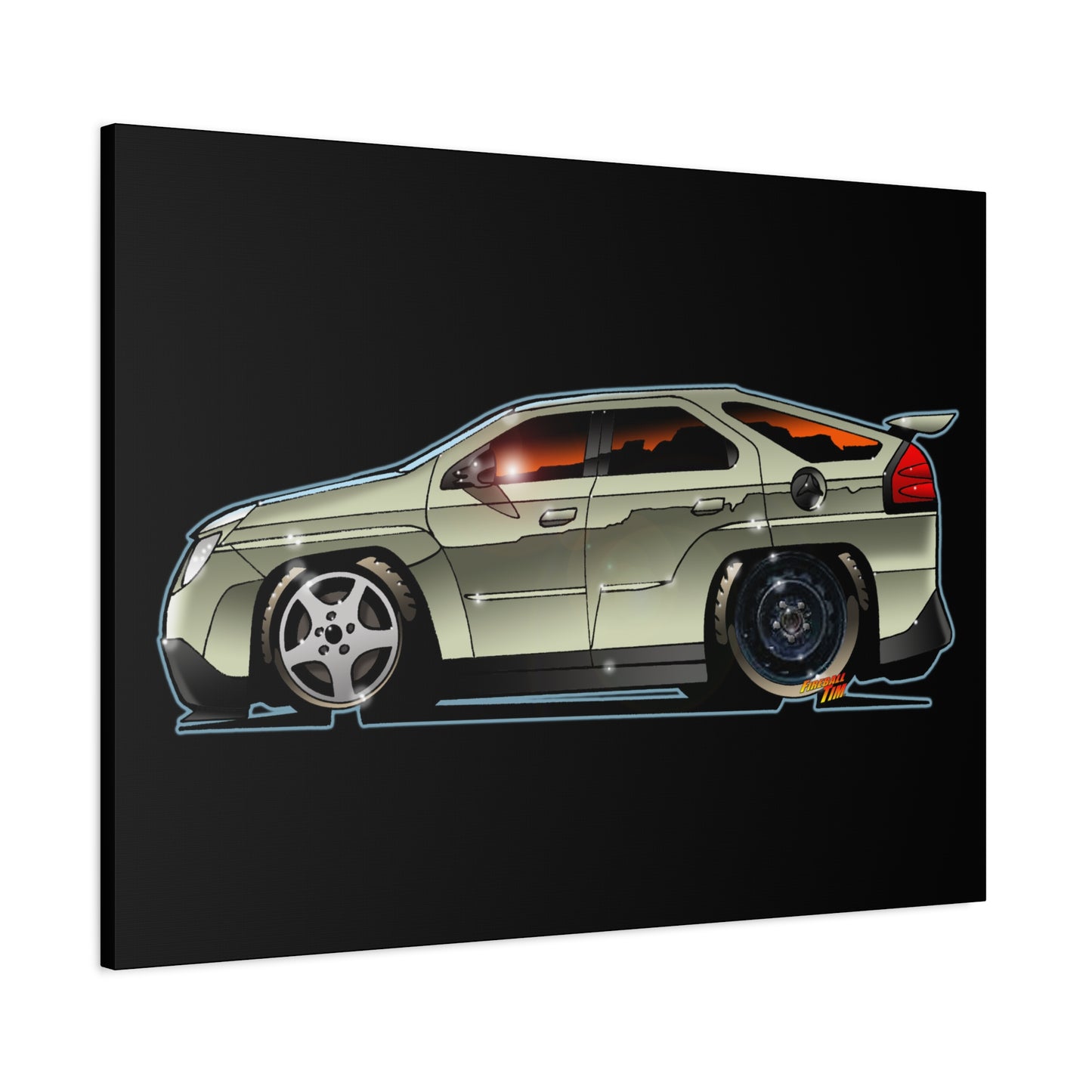 BREAKING BAD Pontiac Aztek Fireball Art Canvas Wall Print