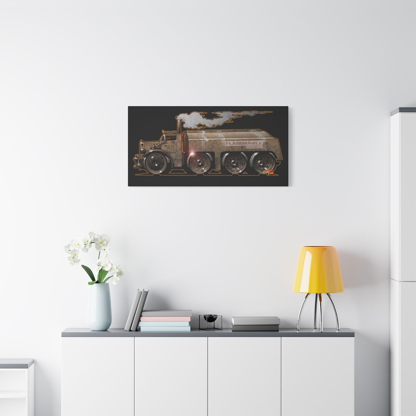 DUEL Killer Movie Truck Fireball Art Canvas Print - Sizes