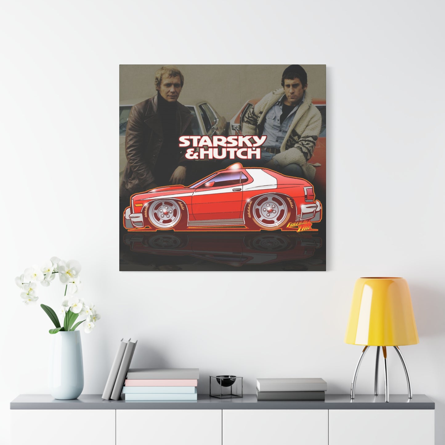 STARSKY AND HUTCH Fireball Art Canvas Wall Print