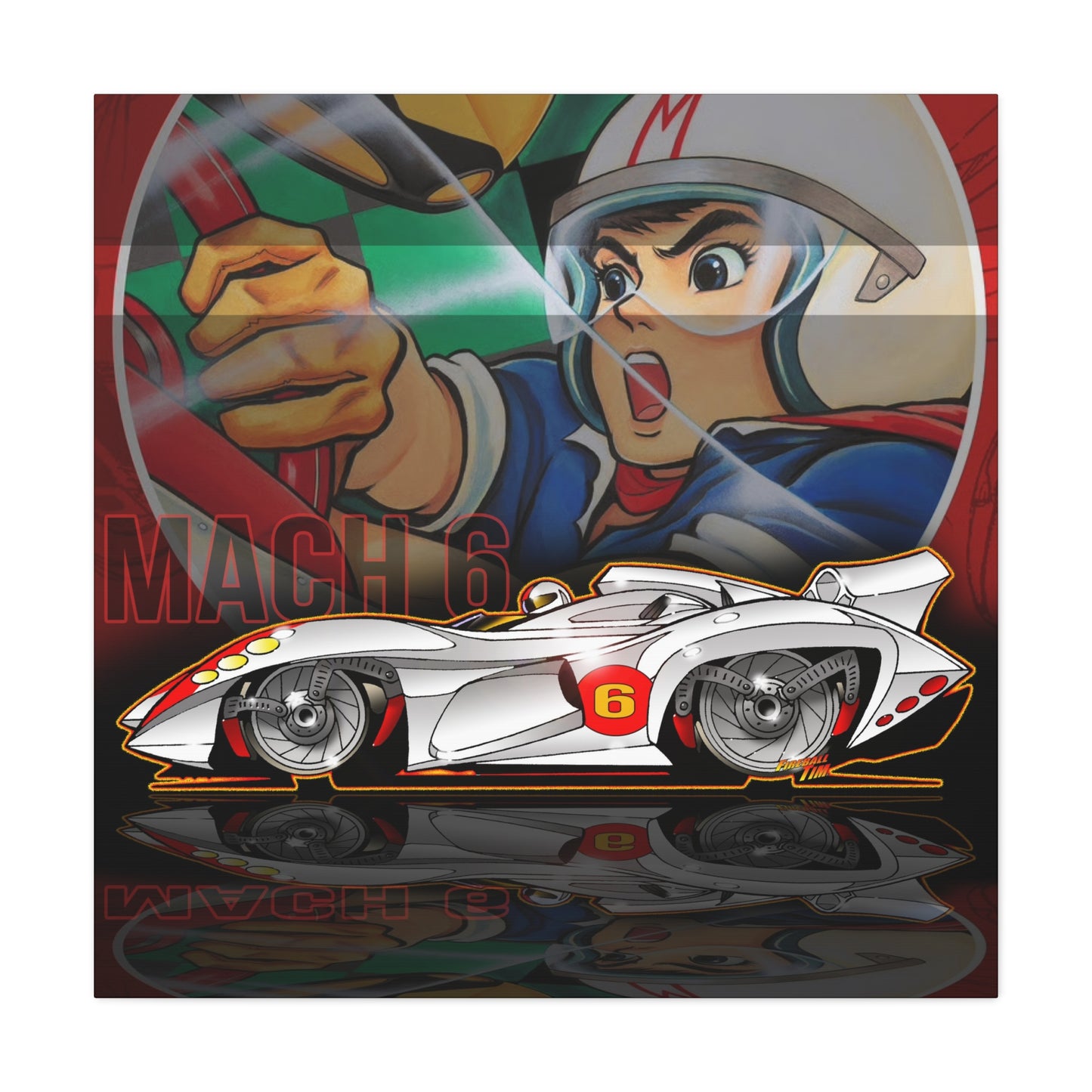 SPEED RACER MACH 6 Fireball Art Collectible Canvas Print - Multiple Sizes