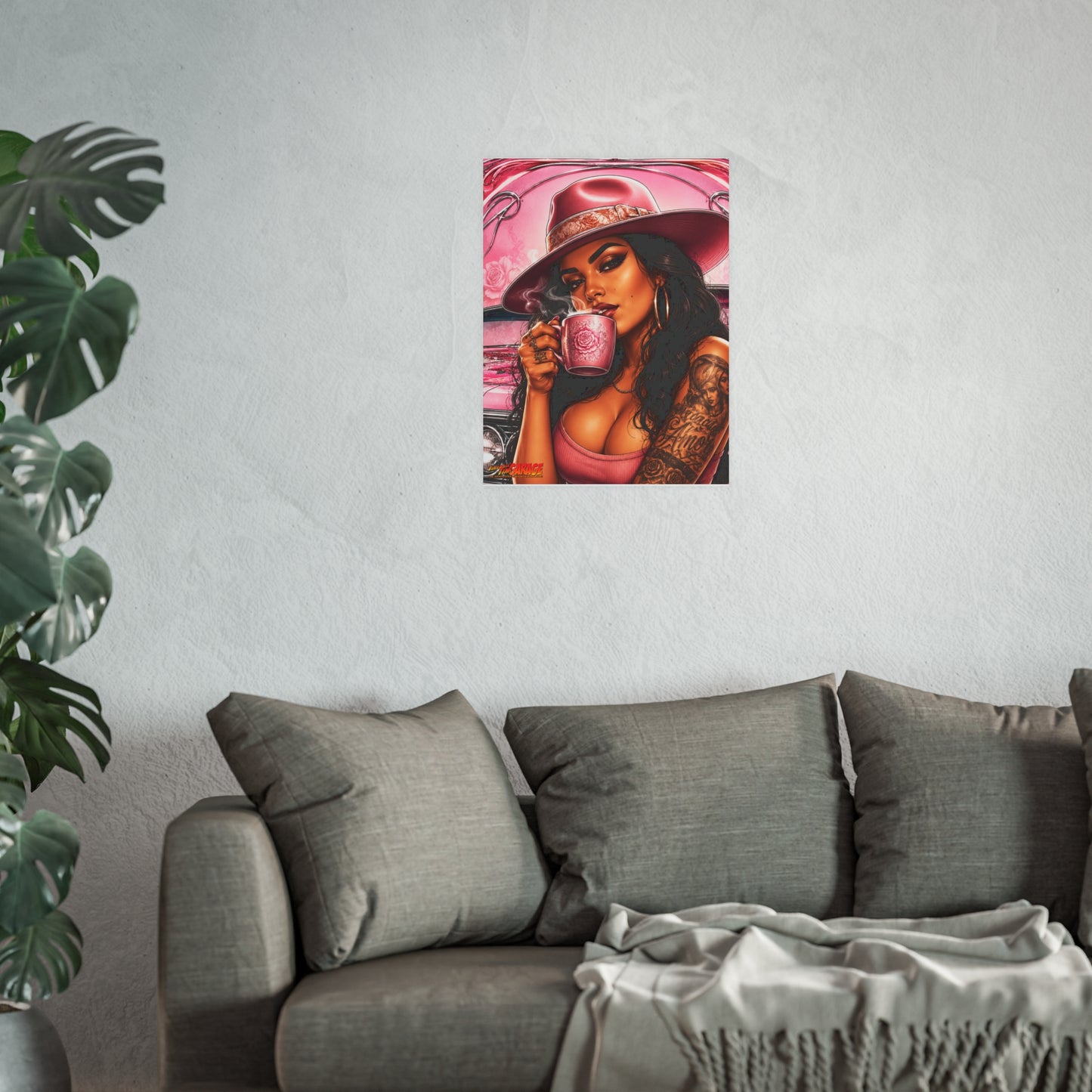 MEXICAN ROSE Lowrider Vintage Fireball Art Travel Poster Satin/Matte
