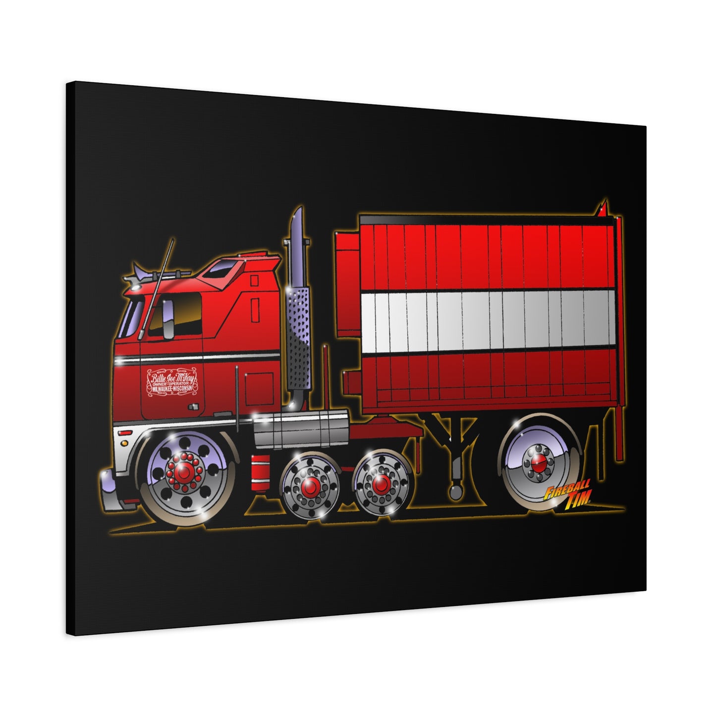 BJ AND THE BEAR TV Show Semi Truck Canvas Art Wall Print - 11x14