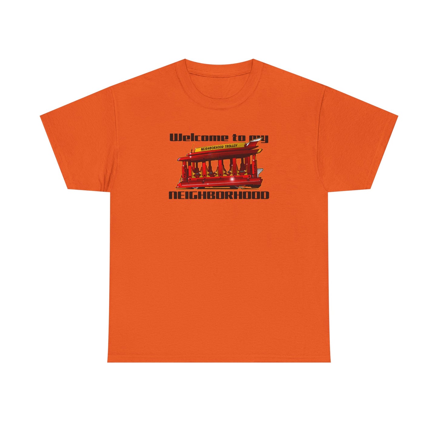 MR. ROGERS NEIGHBORHOOD TROLLEY Unisex Heavy Cotton Tee Shirt - Multiple Colors