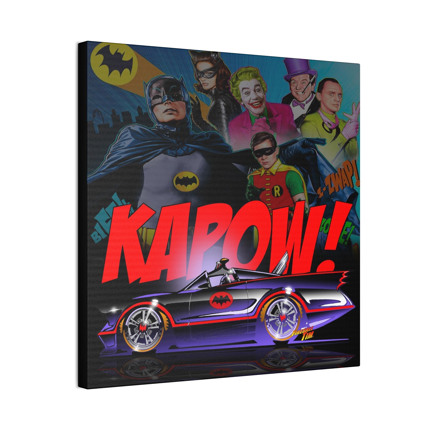 BATMOBILE 1966 BATMAN TV Car Canvas Wall Art Print - 3 Sizes