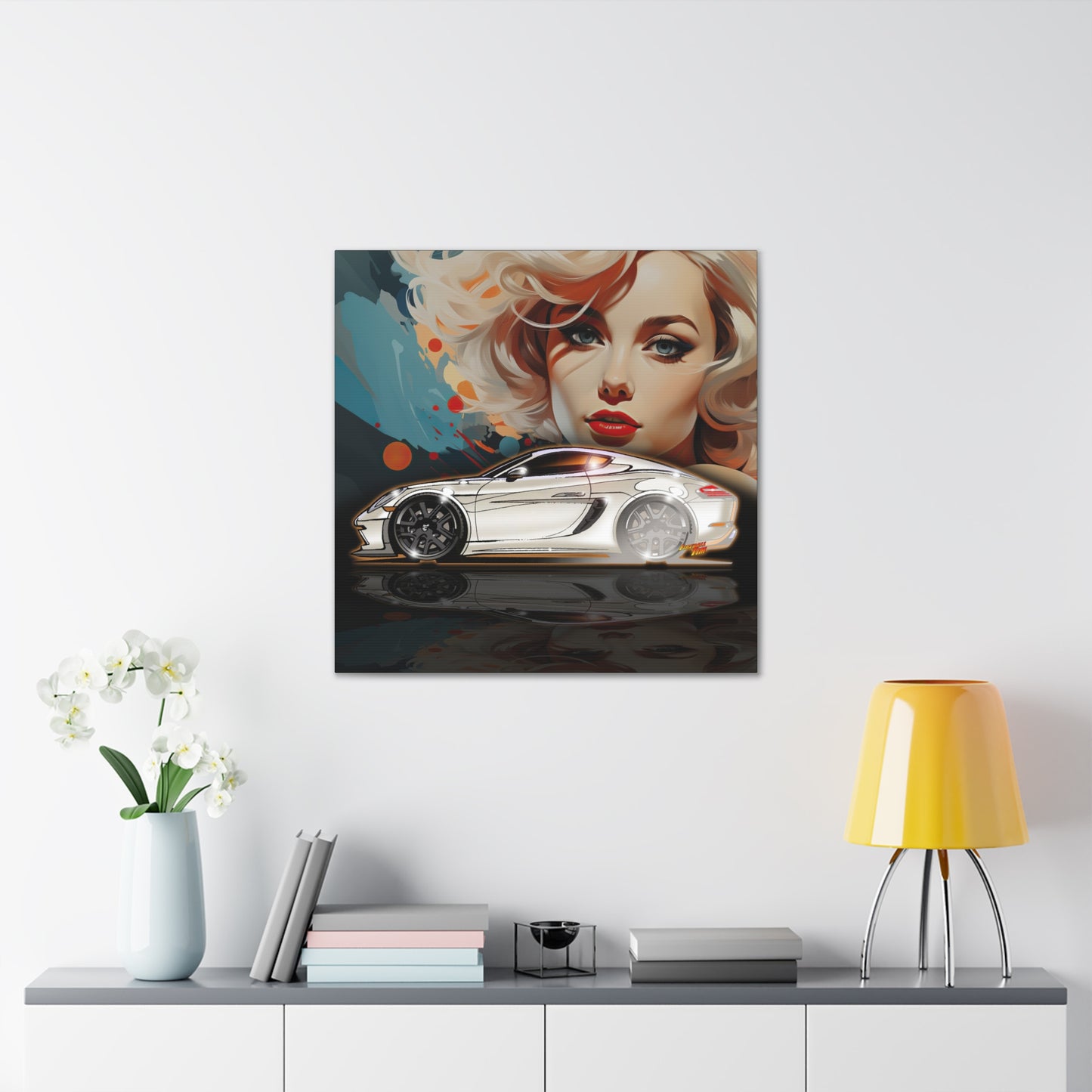 PORSCHE 718 CAYMAN Sports Car Canvas Art Wall Print MASTERPRINT 3 Sizes